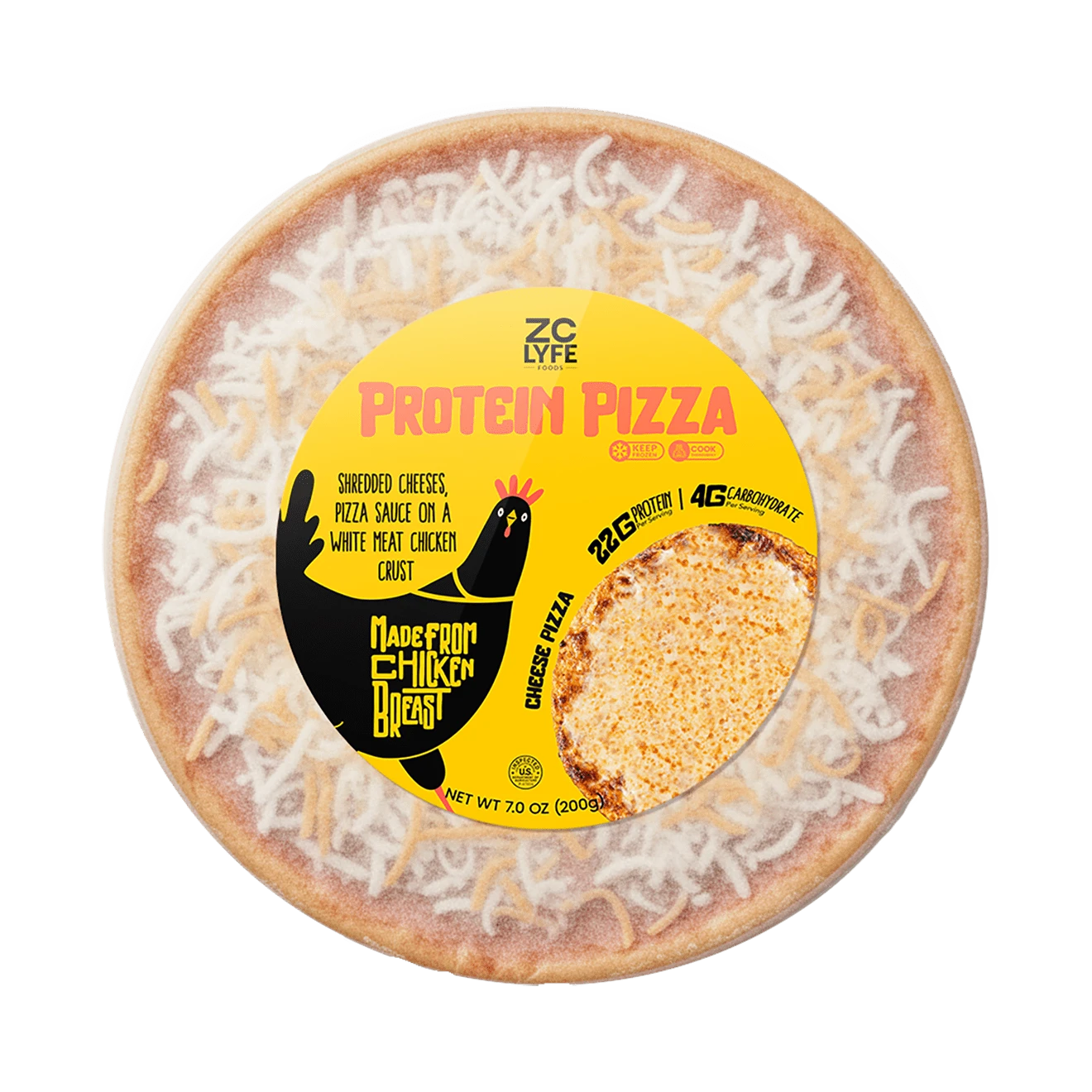 6 Low Carb, High Protein Cheese Pizza - 100% Chicken Crust 6 Low Carb, High Protein Cheese Pizza - 100% Chicken Crust