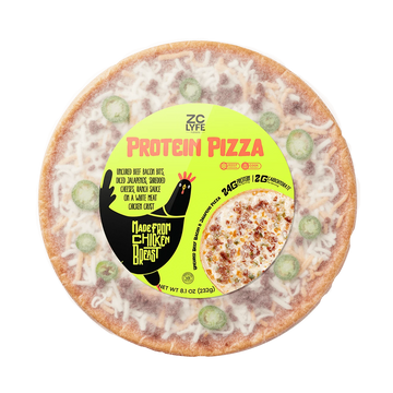 6 Low Carb, High Protein Beef Bacon & Jalapeño Pizza - on a 100% Chicken Crust