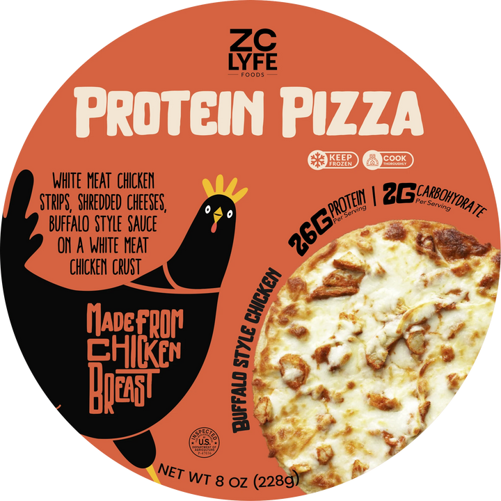 6 Low Carb, High Protein Buffalo Style Chicken Pizza - 100