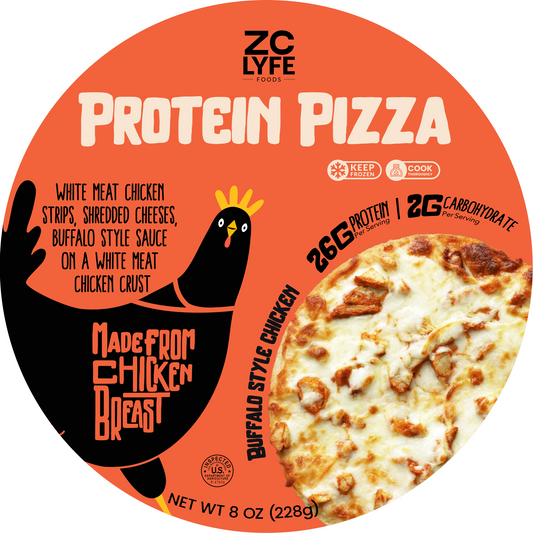 Low Carb, High Protein Buffalo Style Chicken Pizza - 100% Chicken Crust