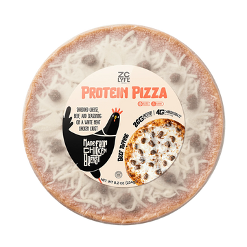 6 Low Carb, High Protein Beef Topping Pizza - 100% Chicken Crust